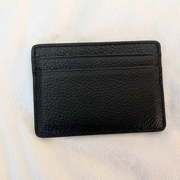 Michael Kors Cardholder Wallet Black Pebbled Leather - Picture 2 of 2